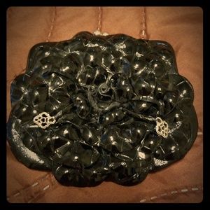 Black Flower Clutch